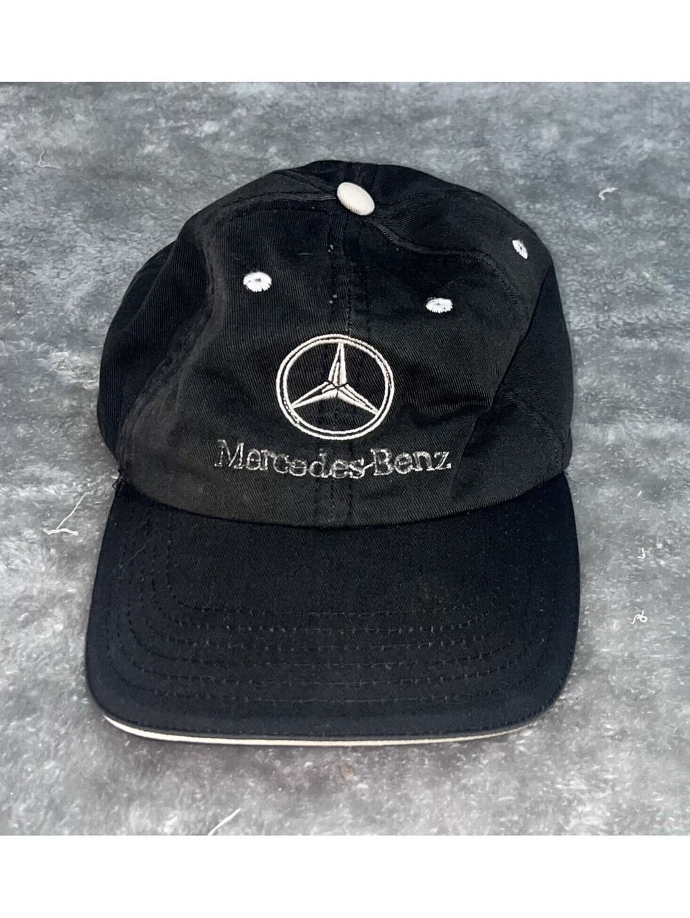 Vintage Mercedes-Benz Strapback Hat Dad Hat Adjustable Embroidered Logo Black